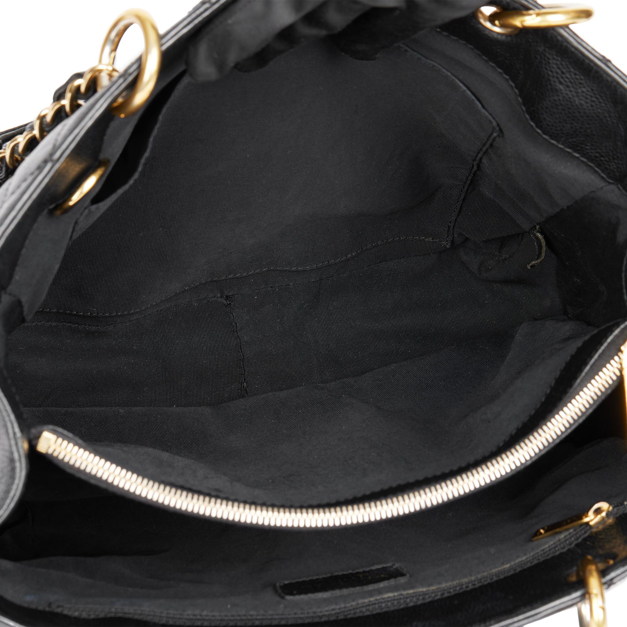 CHANEL Black Quilted Caviar Leather Grand Shopping Tote 6