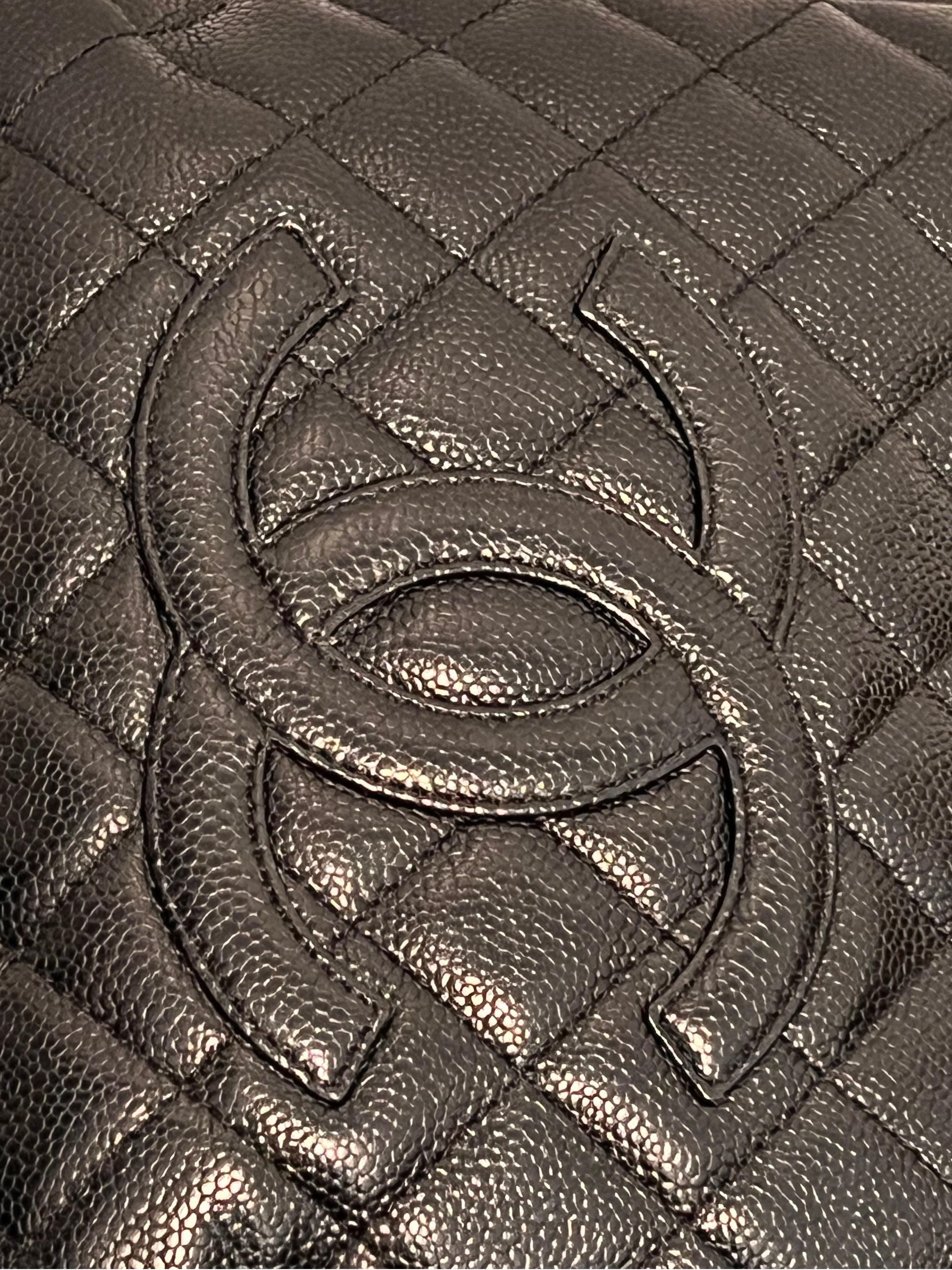 Chanel Black Quilted Caviar Leather Grand Shopping Tote 8
