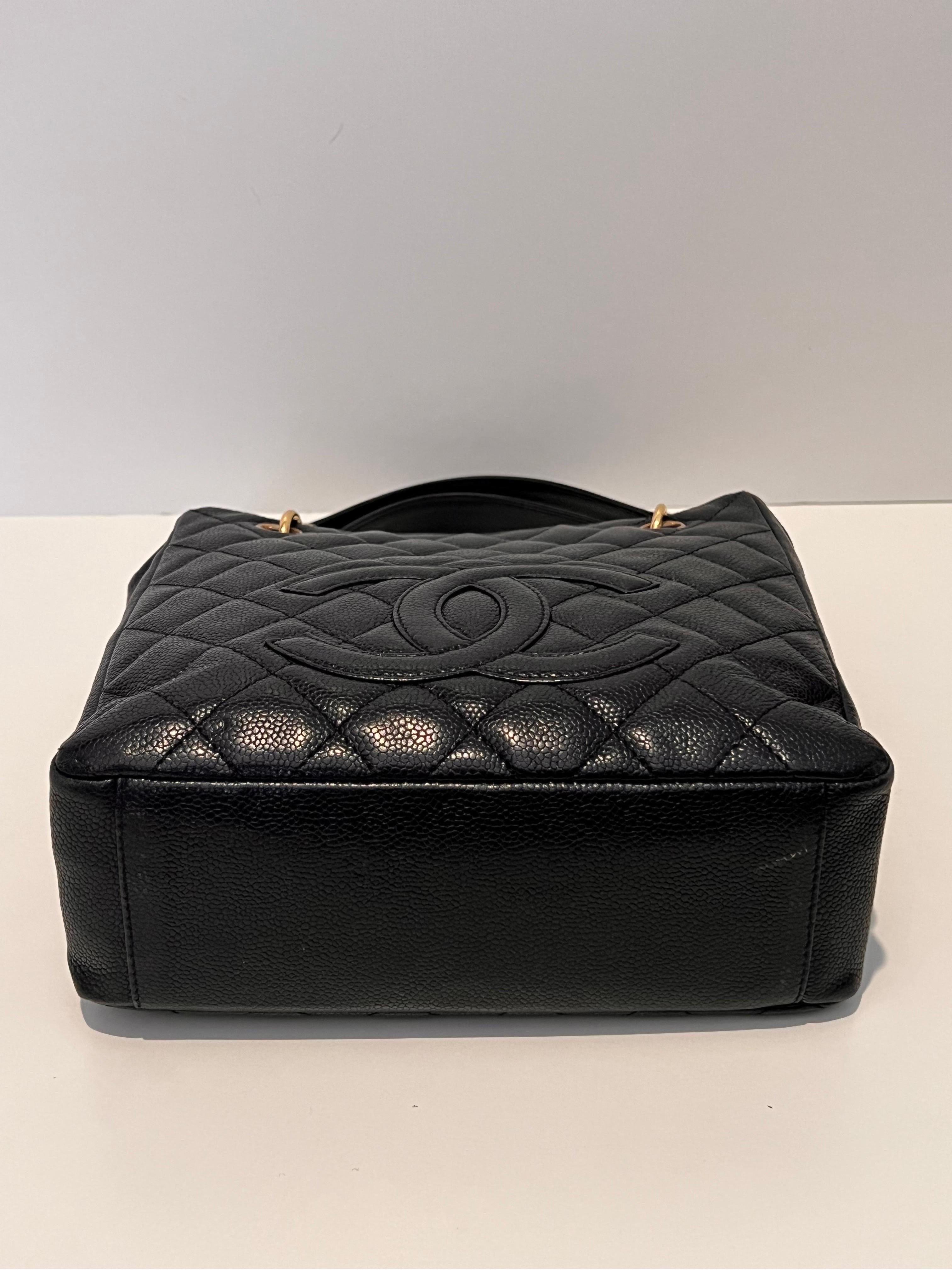 Chanel Black Quilted Caviar Leather Grand Shopping Tote 9