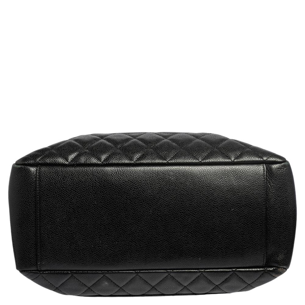 Chanel Black Quilted Caviar Leather Grand Shopping Tote 1