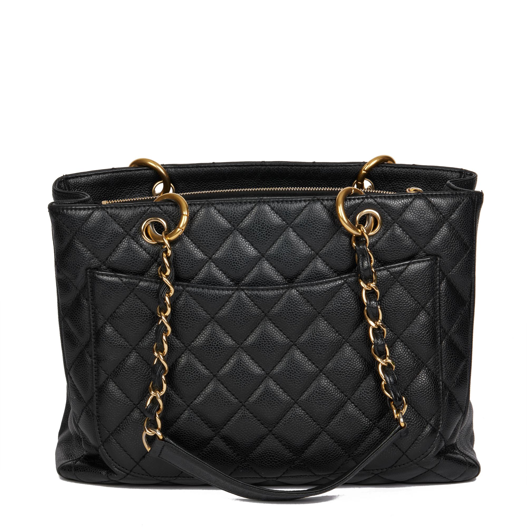 CHANEL Black Quilted Caviar Leather Grand Shopping Tote 1