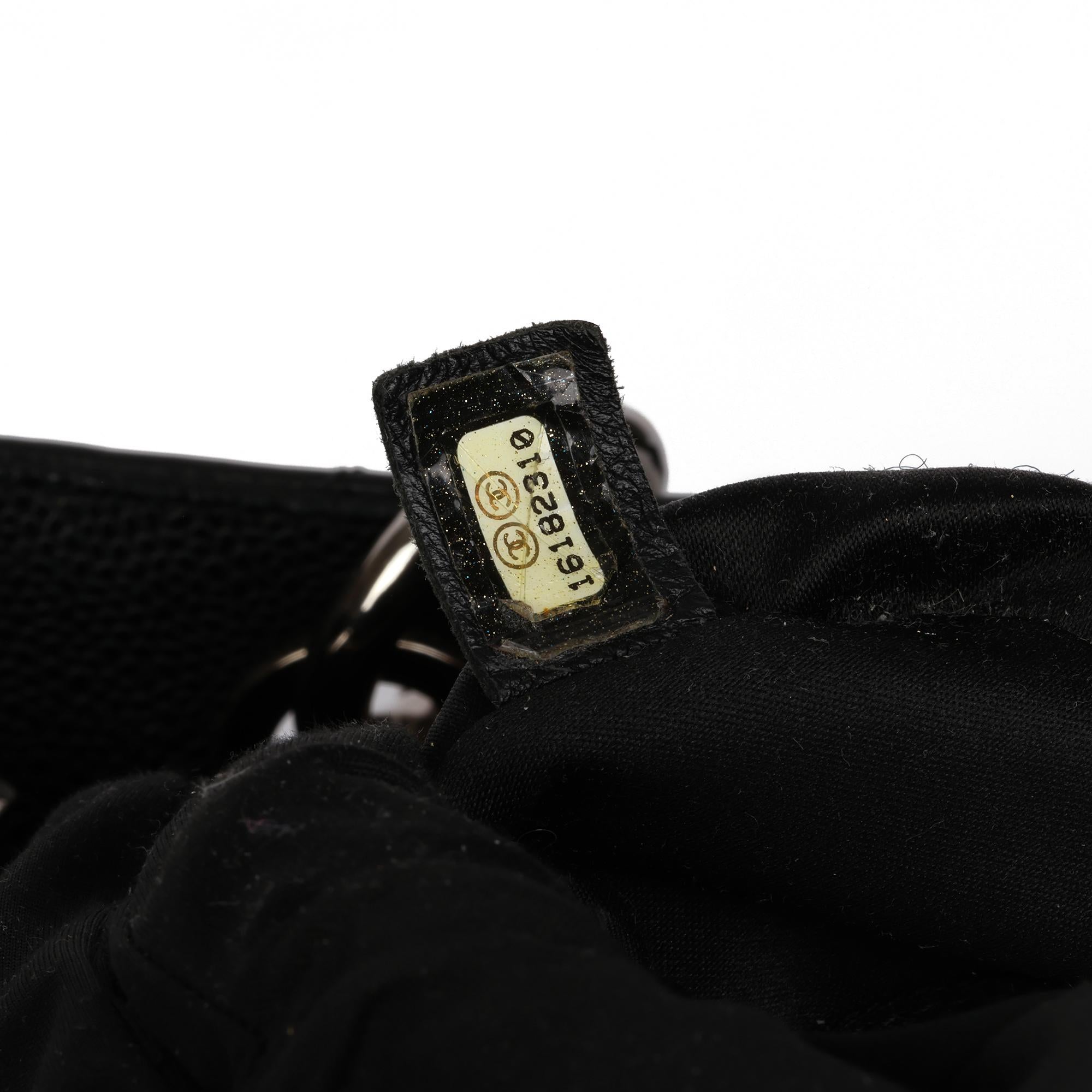 Chanel BLACK QUILTED CAVIAR LEATHER GRAND SHOPPING TOTE GST 4