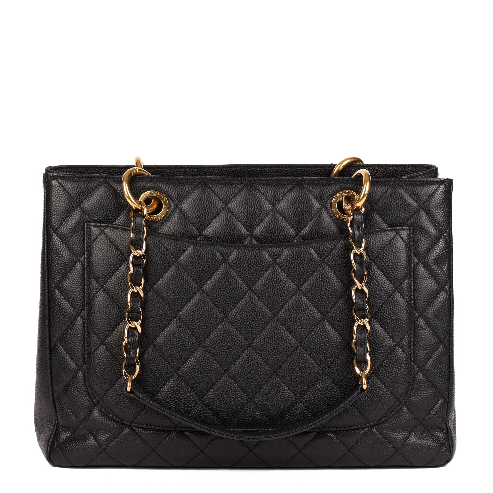 Chanel Black Quilted Caviar Leather Grand Shopping Tote GST 8