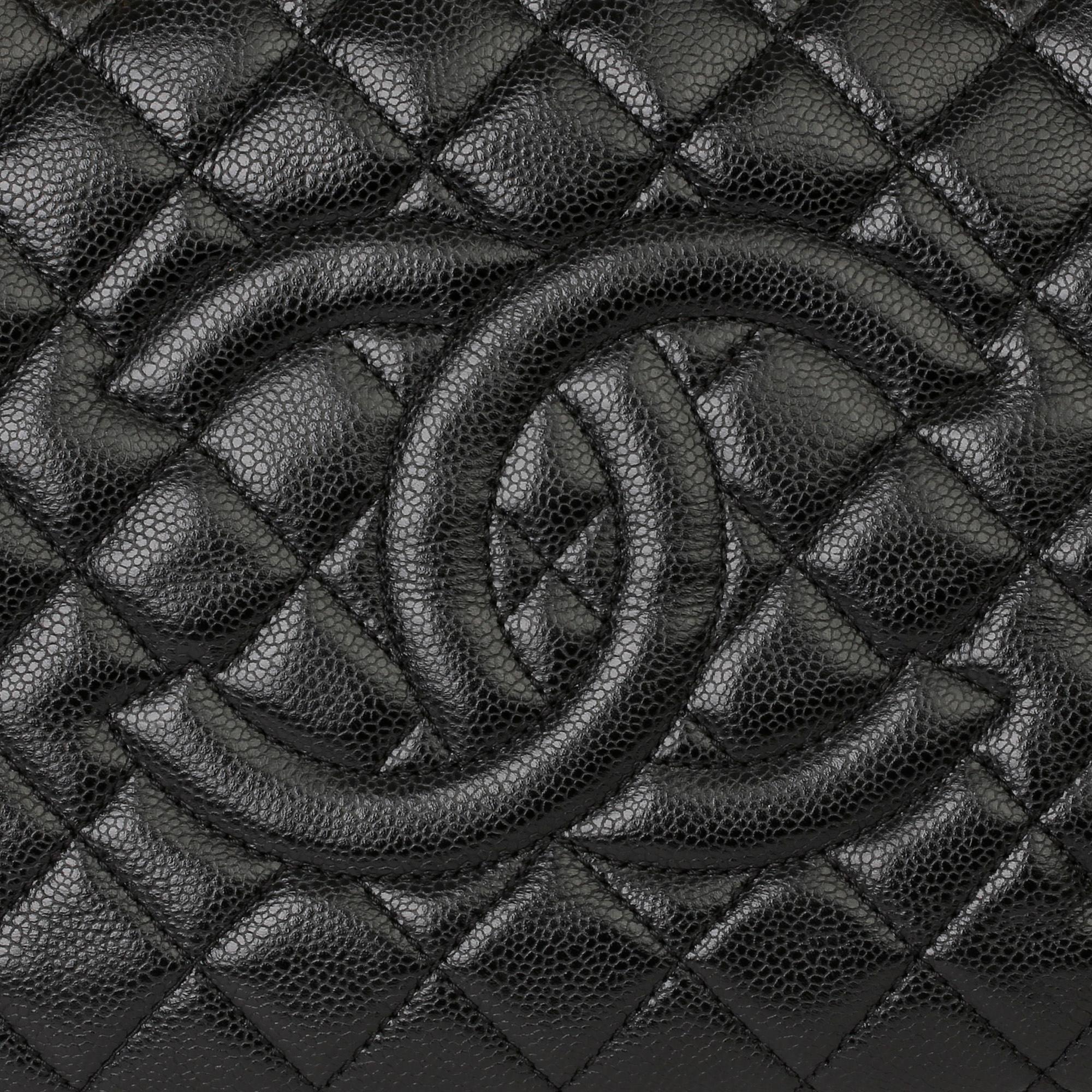 Chanel Black Quilted Caviar Leather Grand Shopping Tote GST 2