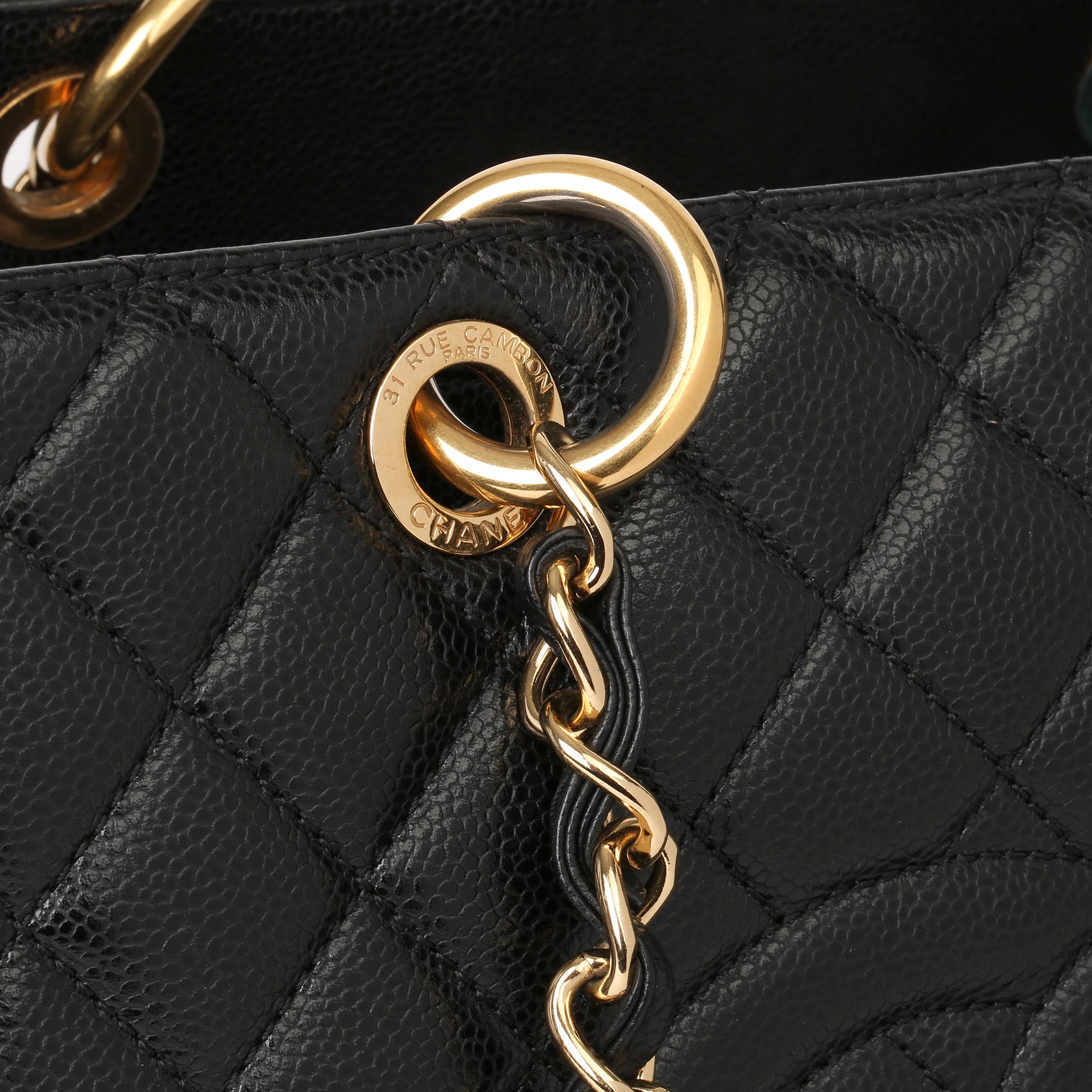 Chanel Black Quilted Caviar Leather Grand Shopping Tote GST 3