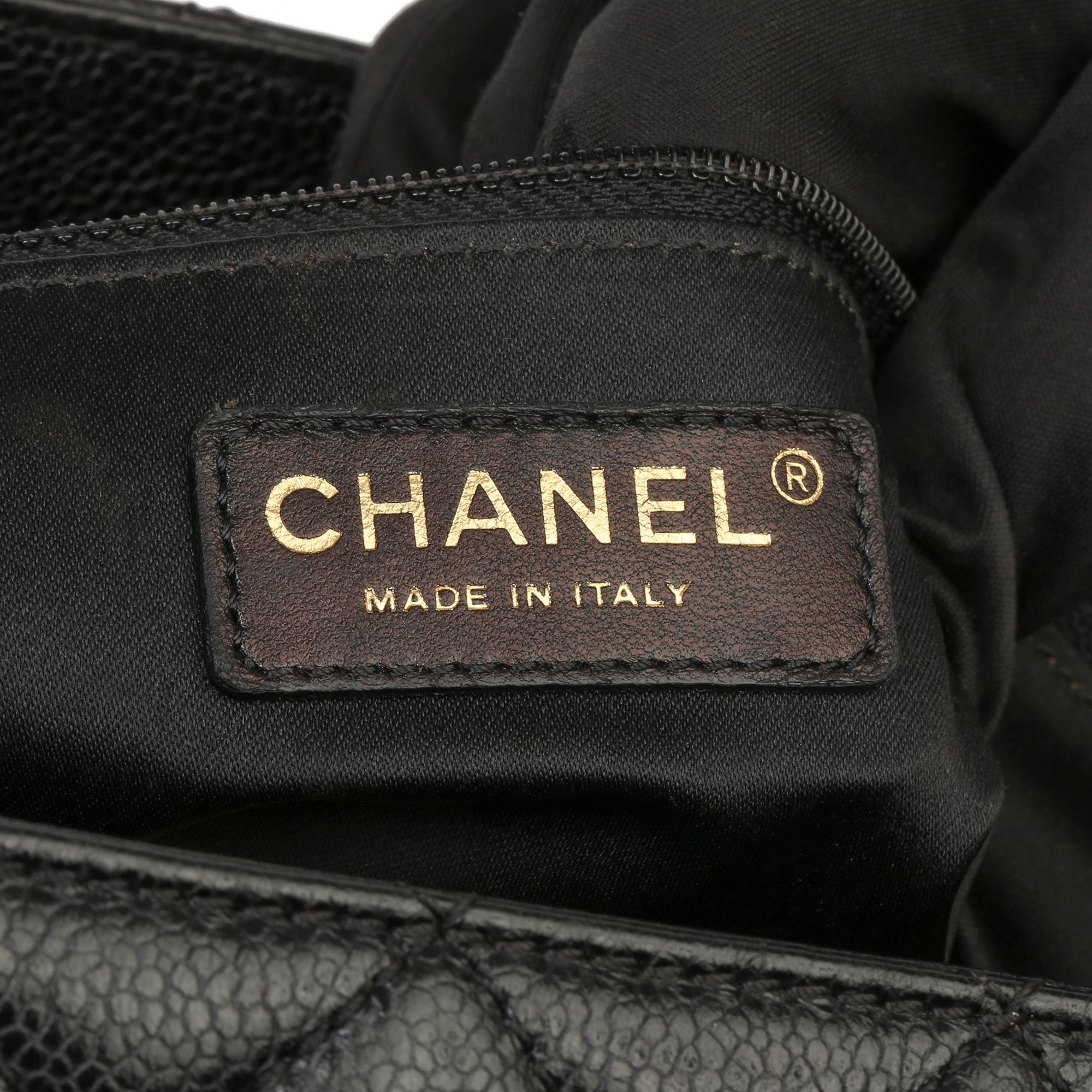 Chanel Black Quilted Caviar Leather Grand Shopping Tote GST 5