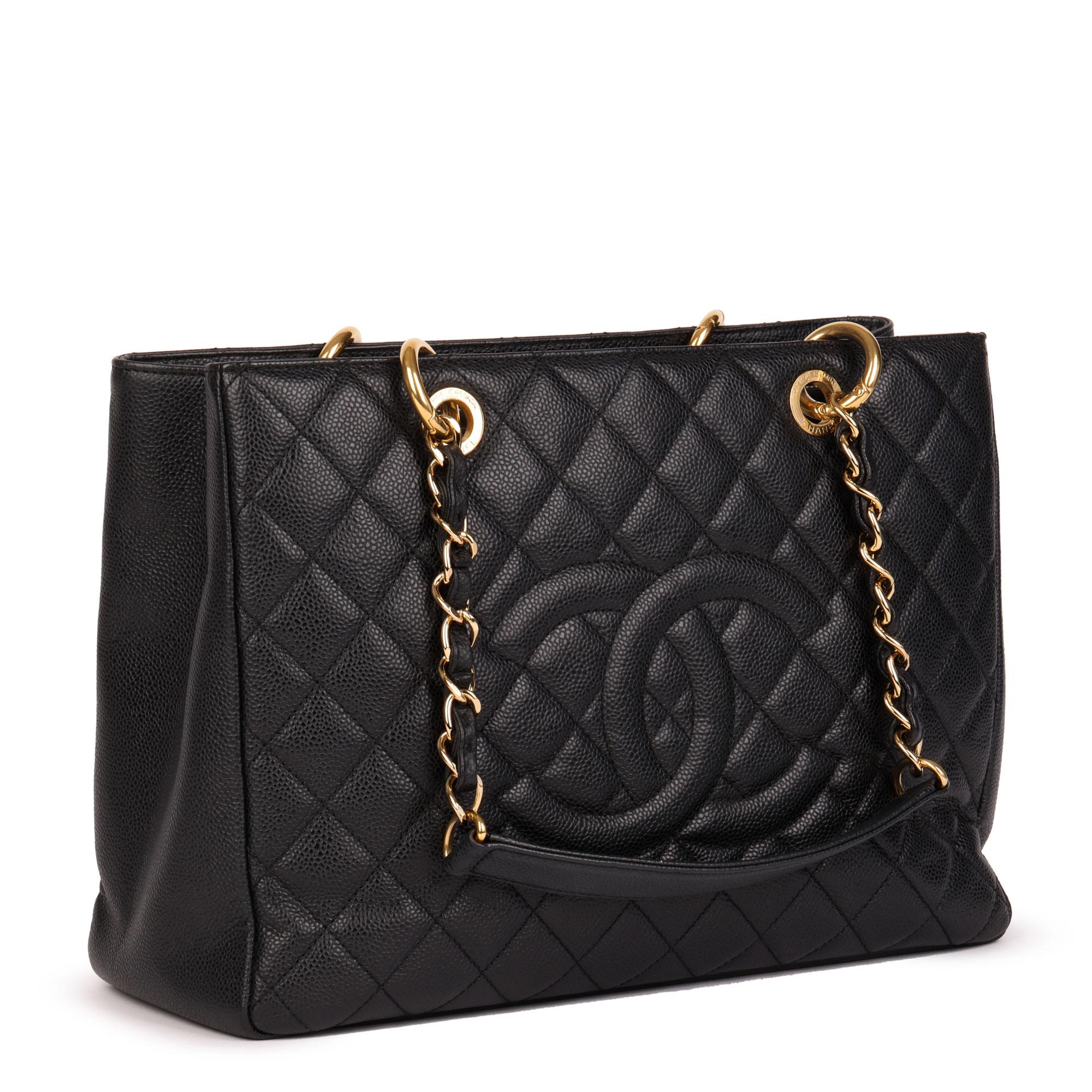 Chanel Black Quilted Caviar Leather Grand Shopping Tote GST 5