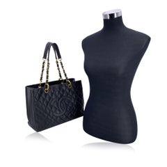 Chanel Black Quilted Caviar Leather GST Grand Shopping Tote Bag