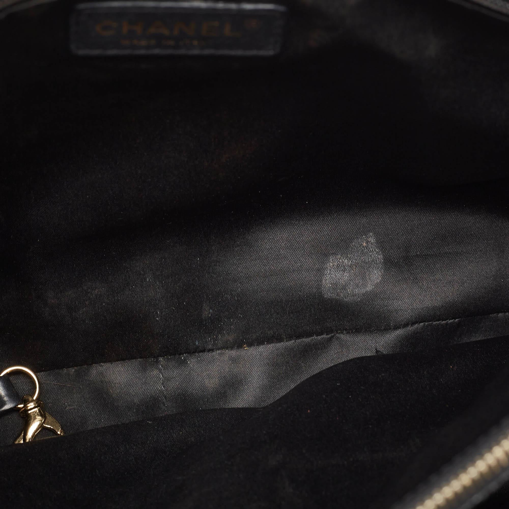 Chanel Black Quilted Caviar Leather GST Shopper Tote 12
