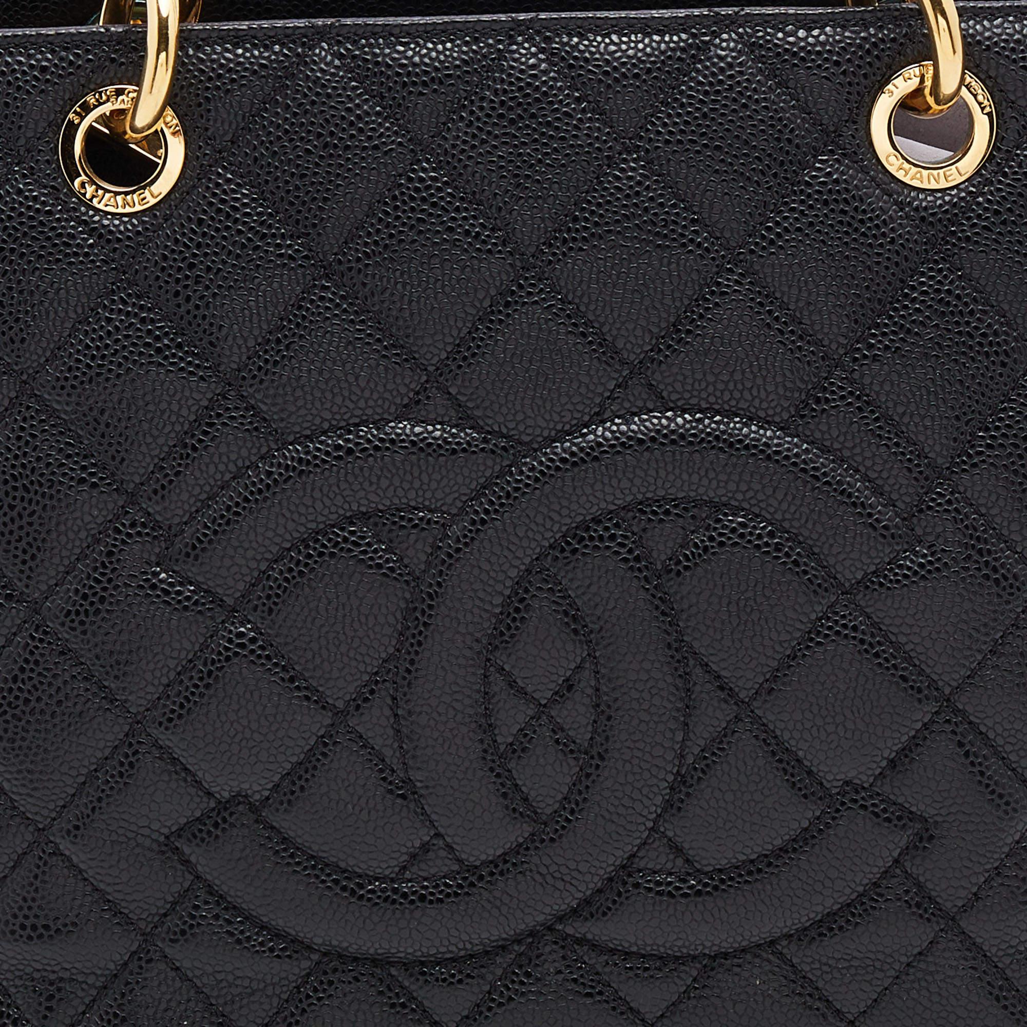 Chanel Black Quilted Caviar Leather GST Shopper Tote 2