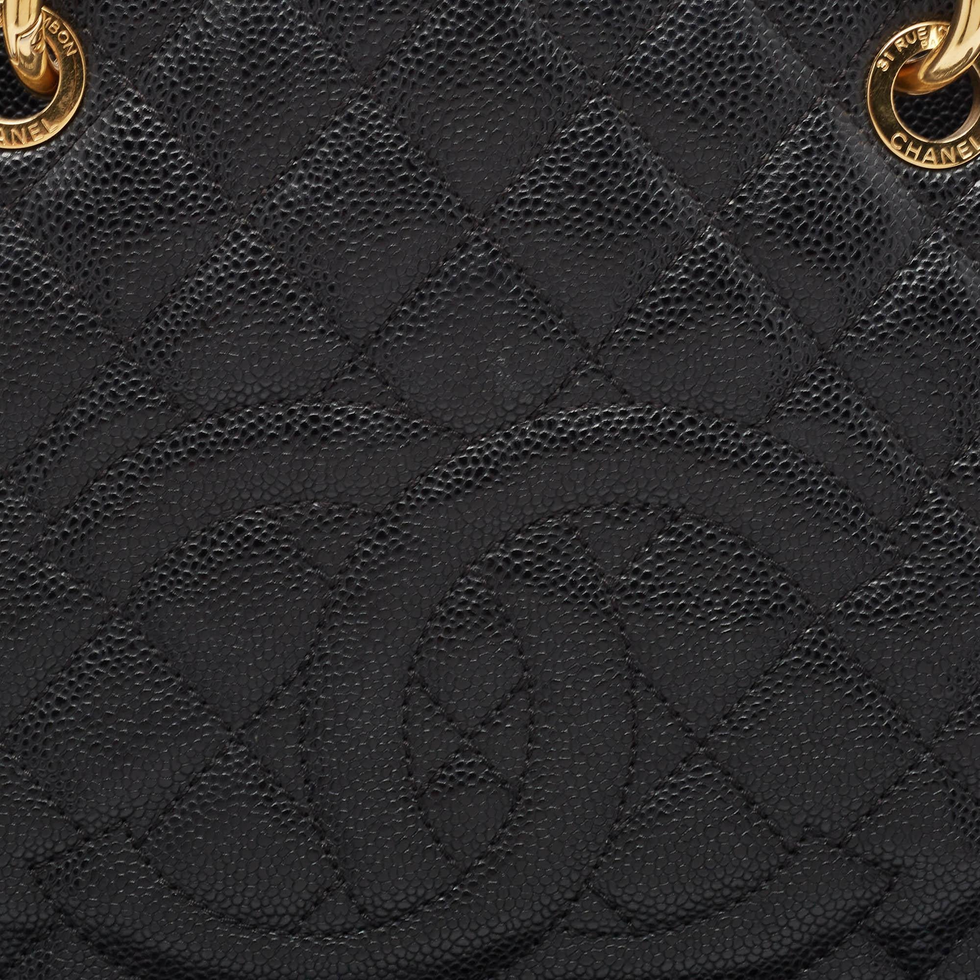 Chanel Black Quilted Caviar Leather GST Shopper Tote 5
