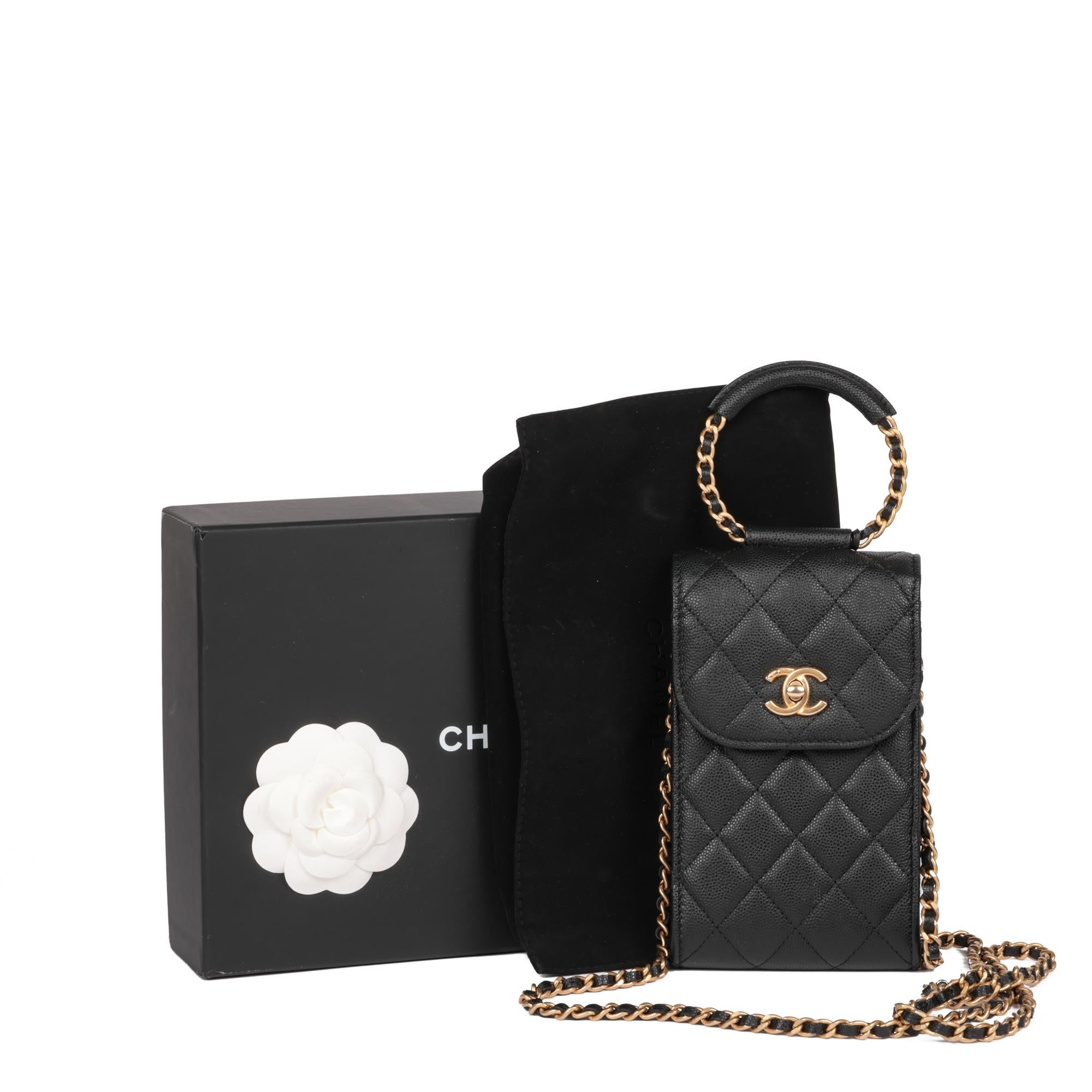 Chanel Black Quilted Caviar Leather In The Loop Phone Holder-with-Chain 3