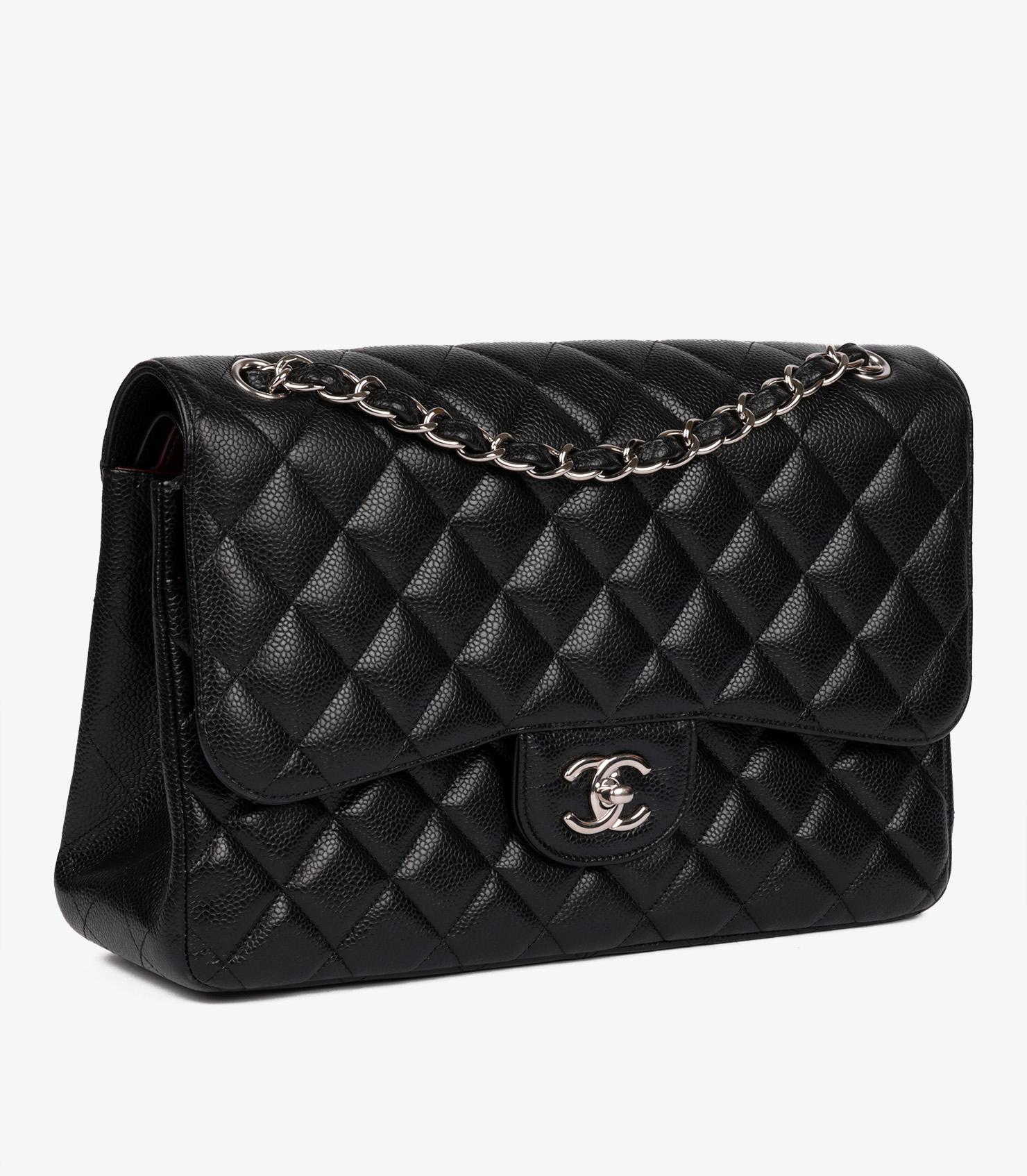 Chanel Black Quilted Caviar Leather Jumbo Classic Double Flap Bag

Brand- Chanel
Model- Jumbo Classic Double Flap Bag
Product Type- Shoulder
Serial Number- 17******
Age- Circa 2013
Accompanied By- Chanel Dust Bag, Box, Authenticity Card, Care