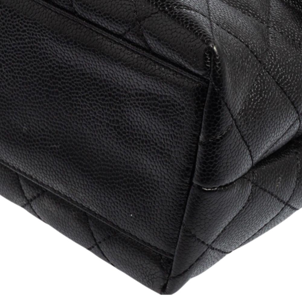 Chanel Black Quilted Caviar Leather Jumbo Vintage Kelly Bag 3