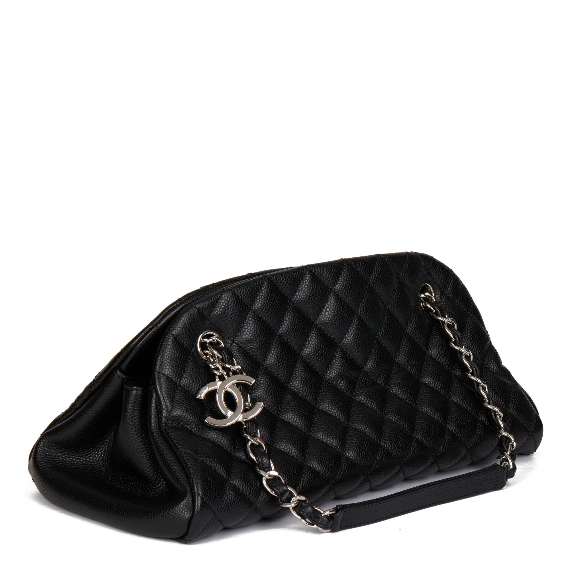 CHANEL
Black Quilted Caviar Leather Just Mademoiselle Bowling Bag

Xupes Reference: HB4655
Serial Number: 17729545
Age (Circa): 2013
Accompanied By: Chanel Dust Bag, Care Booklet, Authenticity Card
Authenticity Details: Authenticity Card, Serial