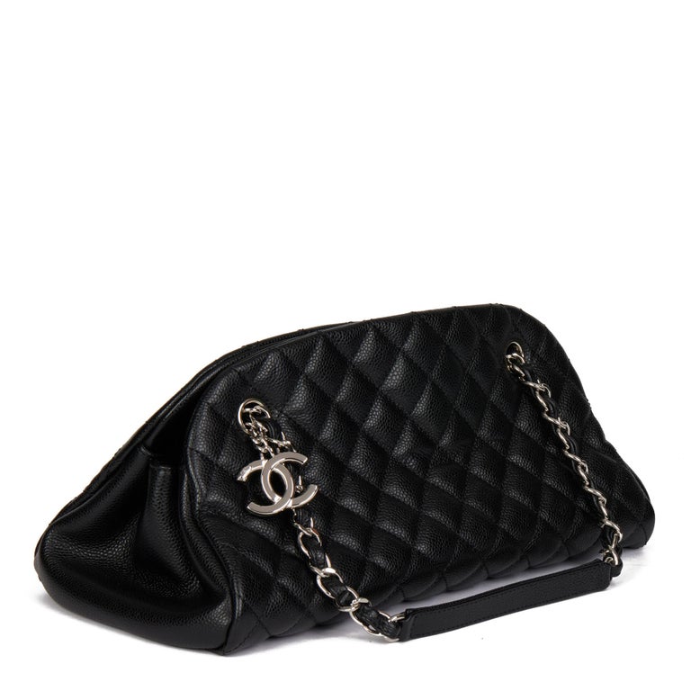 Chanel Black Quilted Caviar Leather Large Just Mademoiselle Bowling Bag -  Yoogi's Closet