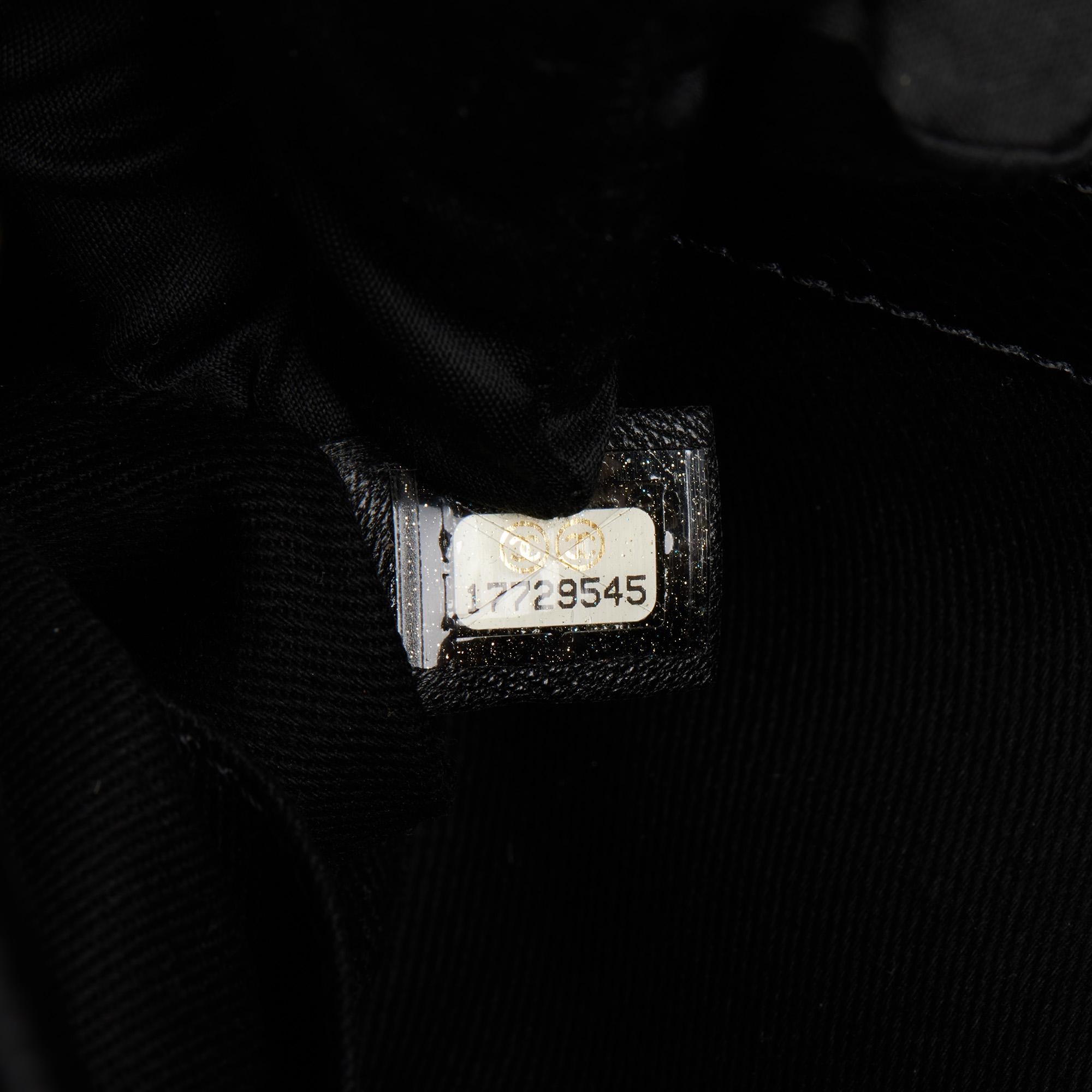 CHANEL Black Quilted Caviar Leather Just Mademoiselle Bowling Bag 4