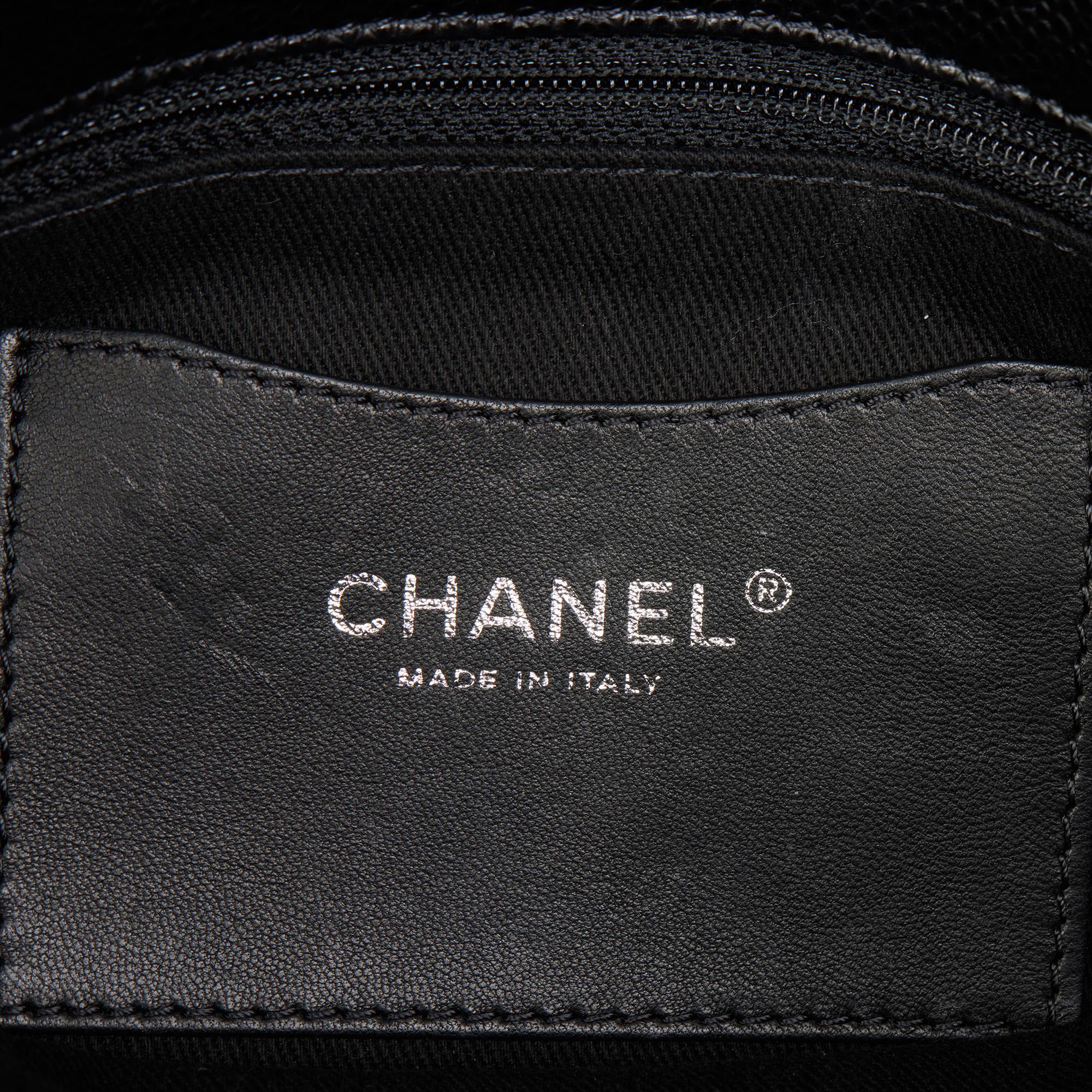 CHANEL Black Quilted Caviar Leather Just Mademoiselle Bowling Bag 5