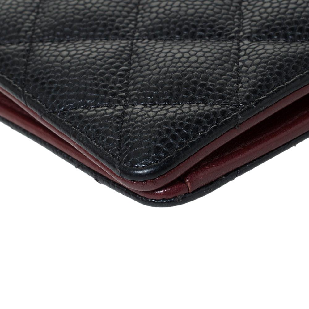 Chanel Black Quilted Caviar Leather L Yen Continental Wallet 5