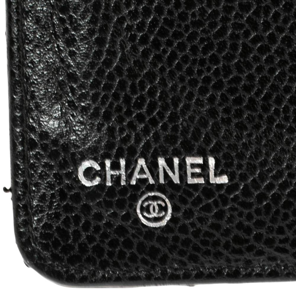 Chanel Black Quilted Caviar Leather L-Zip Pocket Wallet 1