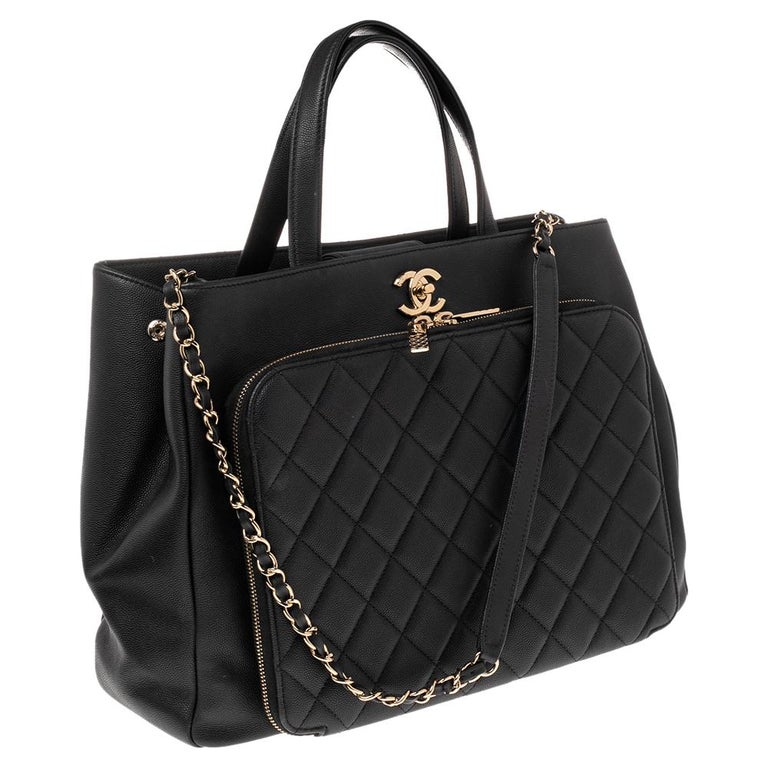 Chanel Business Affinity Tote Quilted Caviar Large at 1stDibs