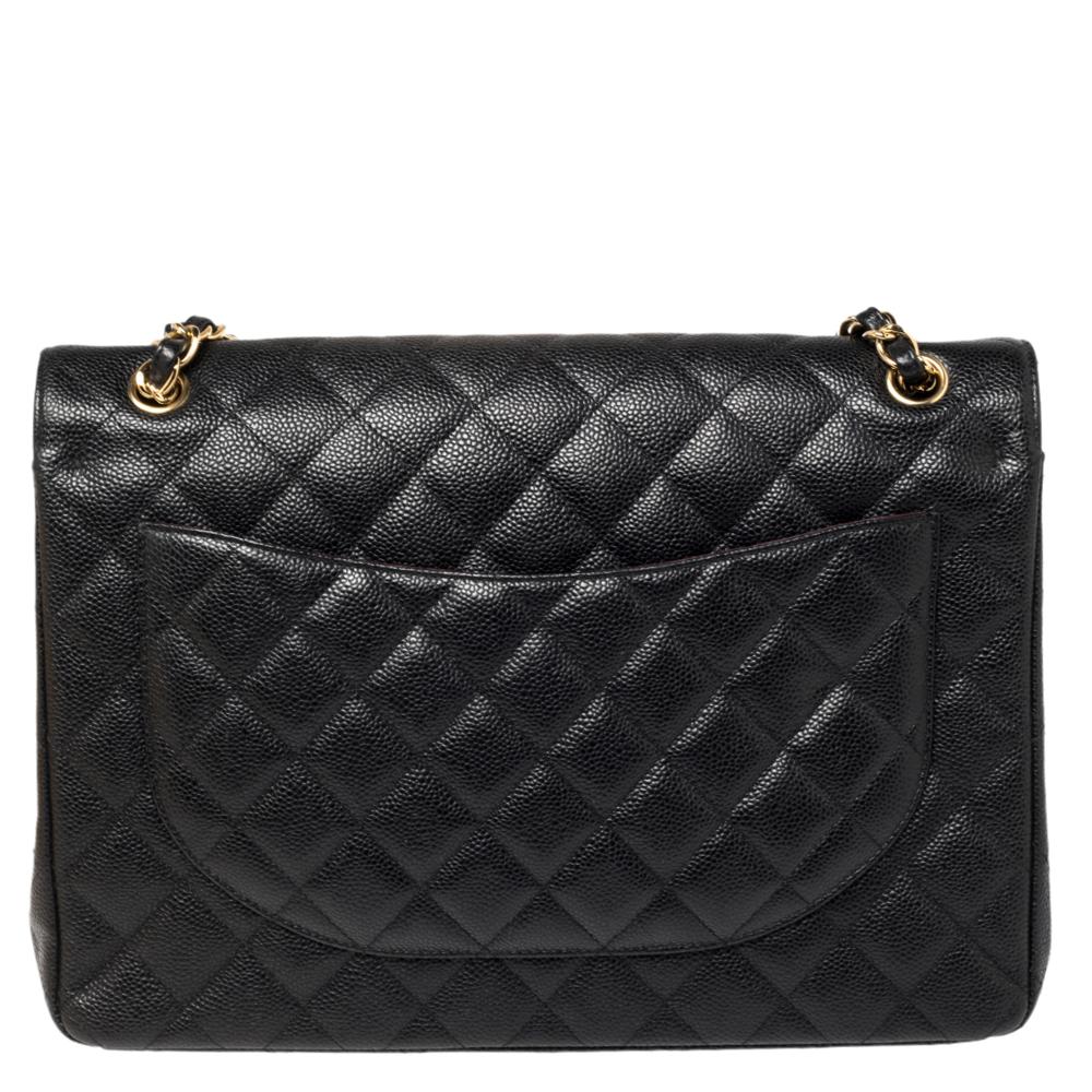 Chanel's Flap bags are iconic and monumental in the history of fashion. This classic double flap bag is a buy that is worth every bit of your splurge. Exquisitely crafted from Caviar leather, the bag features signature quilts all over the exterior!