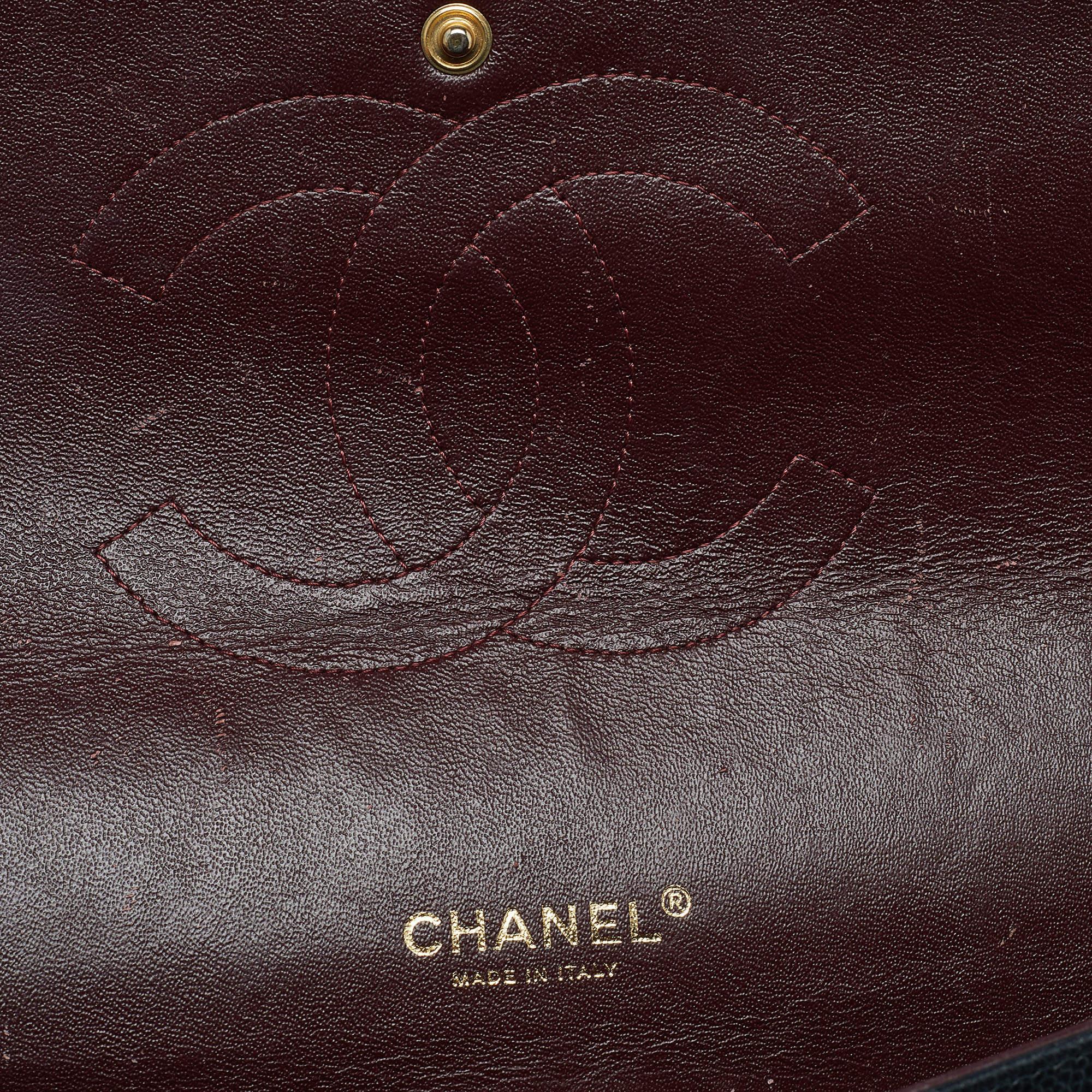 Chanel Black Quilted Caviar Leather Maxi Classic Double Flap Bag 3