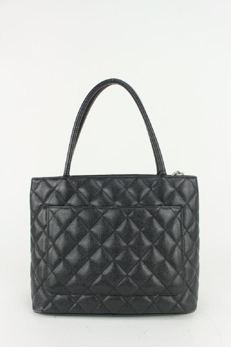 Chanel Black Quilted Caviar Leather Medallion Tote Bag 830cas30 3