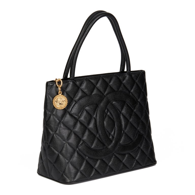 CHANEL Black Quilted Caviar Leather Medallion Tote at 1stDibs  chanel tote,  chanel caviar quilted medallion tote black, medalion chanel