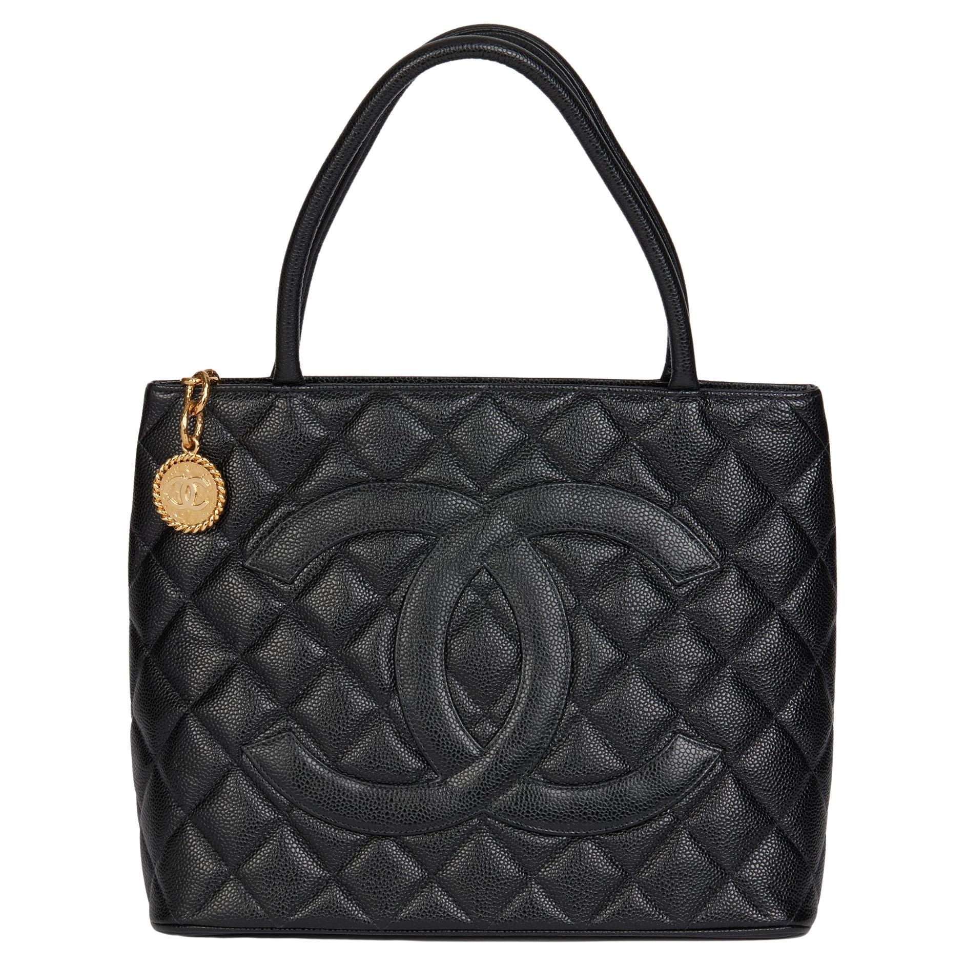 CHANEL Black Quilted Caviar Leather Medallion Tote at 1stDibs  chanel tote,  chanel caviar quilted medallion tote black, medalion chanel