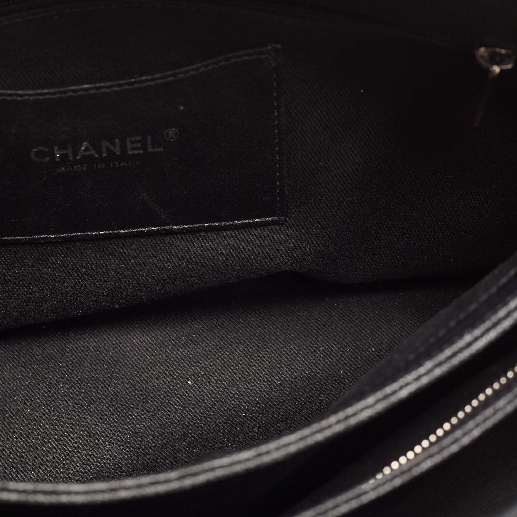 Chanel Black Quilted Caviar Leather Medium Just Mademoiselle Bowler Bag 8