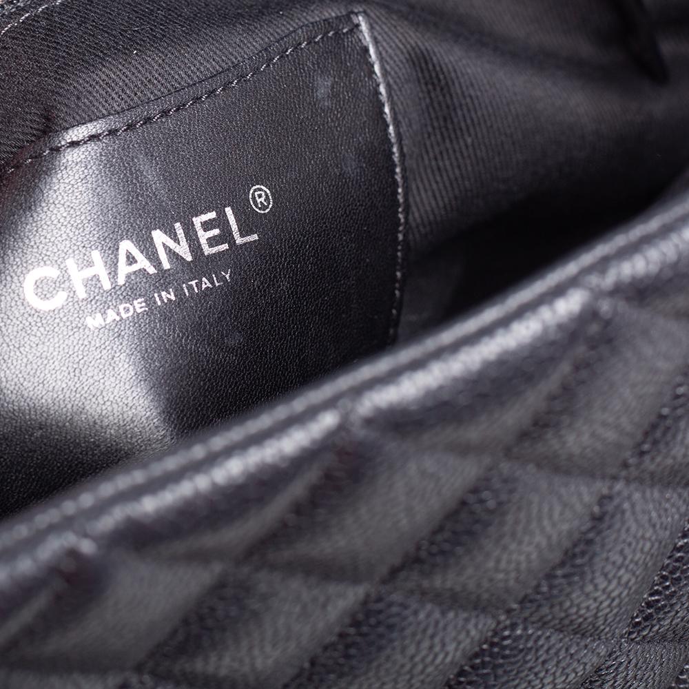 Chanel Black Quilted Caviar Leather Medium Just Mademoiselle Bowler Bag 3