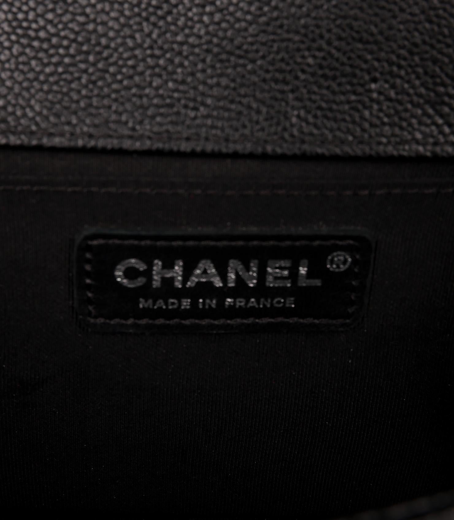 Chanel Black Quilted Caviar Leather Medium Le Boy 3