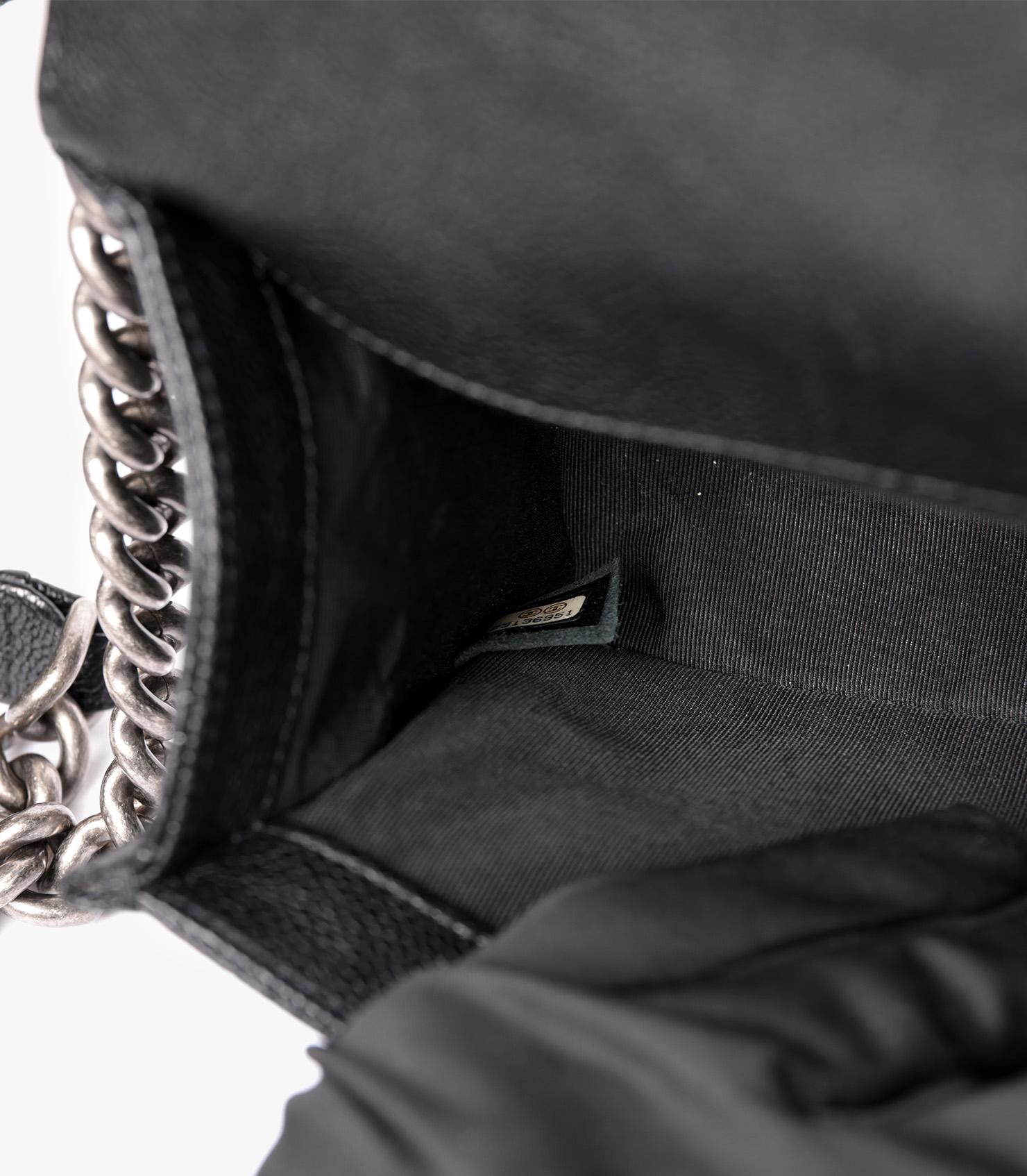 Chanel Black Quilted Caviar Leather Medium Le Boy 4
