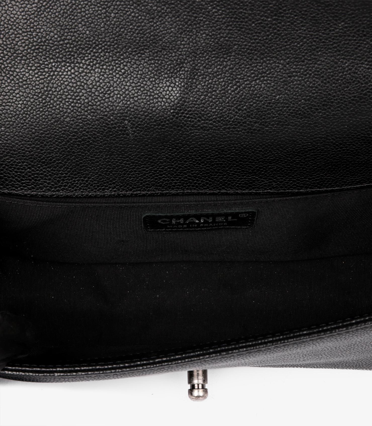 Chanel Black Quilted Caviar Leather Medium Le Boy 5