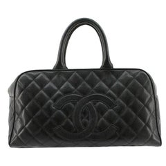 Chanel Black Quilted Caviar Leather Mini Boston Bag