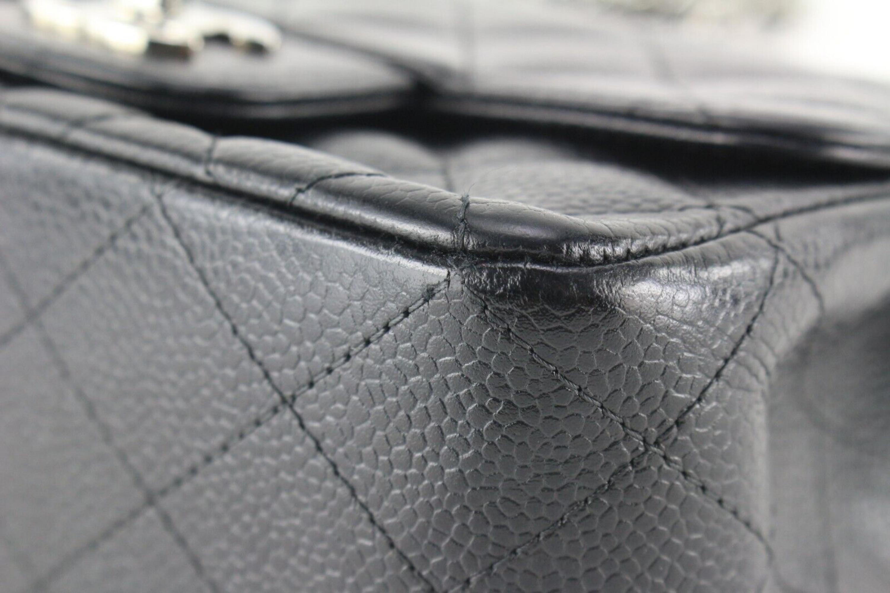 Chanel Black Quilted Caviar Leather Mini Square Classic Flap SHW RARE 19c26a In Excellent Condition For Sale In Dix hills, NY