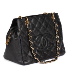 Chanel BLACK QUILTED CAVIAR LEATHER PETITE TIMELESS TOTE PTT