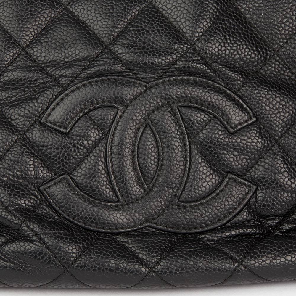 Women's 2008 Chanel Black Quilted Caviar Leather Petite Timeless Tote PTT