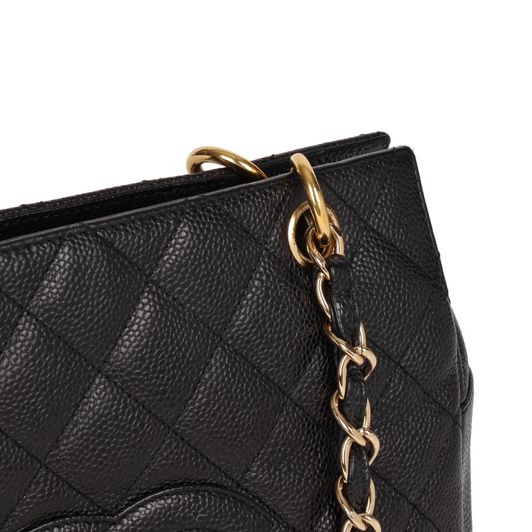 Chanel BLACK QUILTED CAVIAR LEATHER PETITE TIMELESS TOTE PTT at
