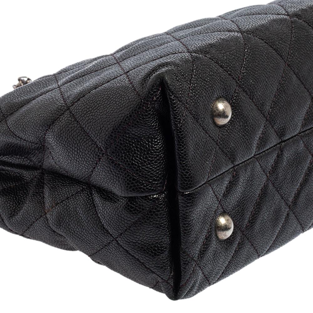 Chanel Black Quilted Caviar Leather Reissue 2.55 Tote 3