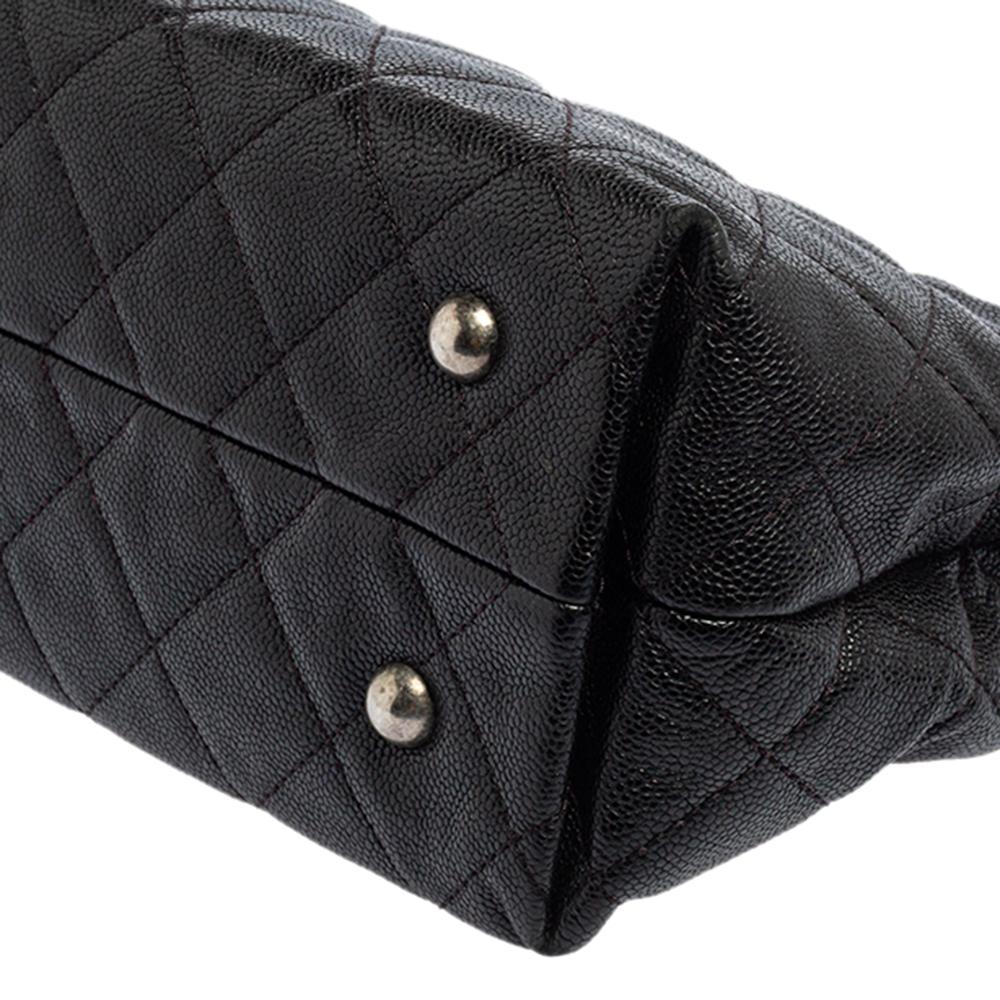 Chanel Black Quilted Caviar Leather Reissue 2.55 Tote 4