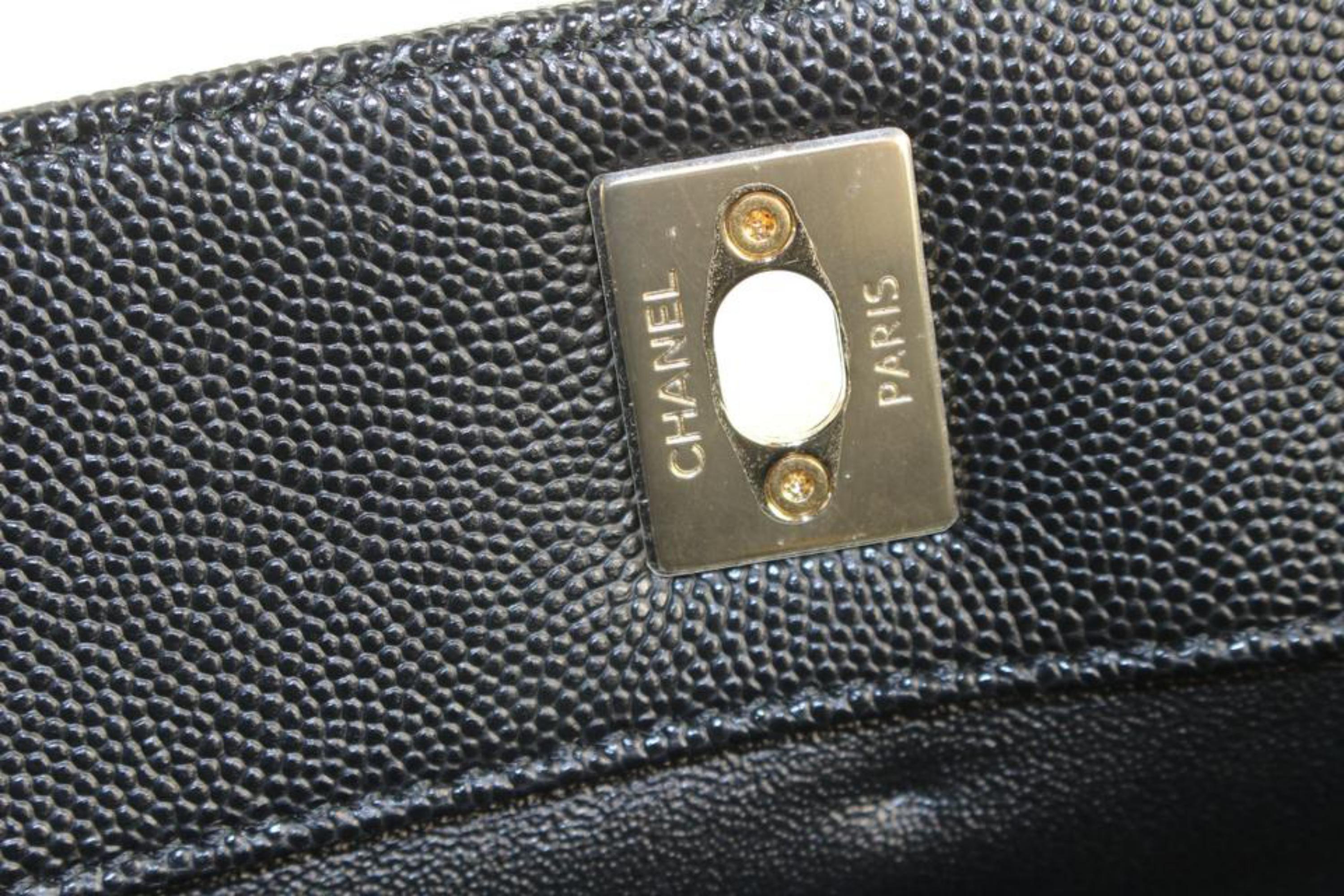 Chanel Schwarze gesteppte Kaviar Leder Turnlock 2way Affinity Tote 1CC1025 im Angebot 5