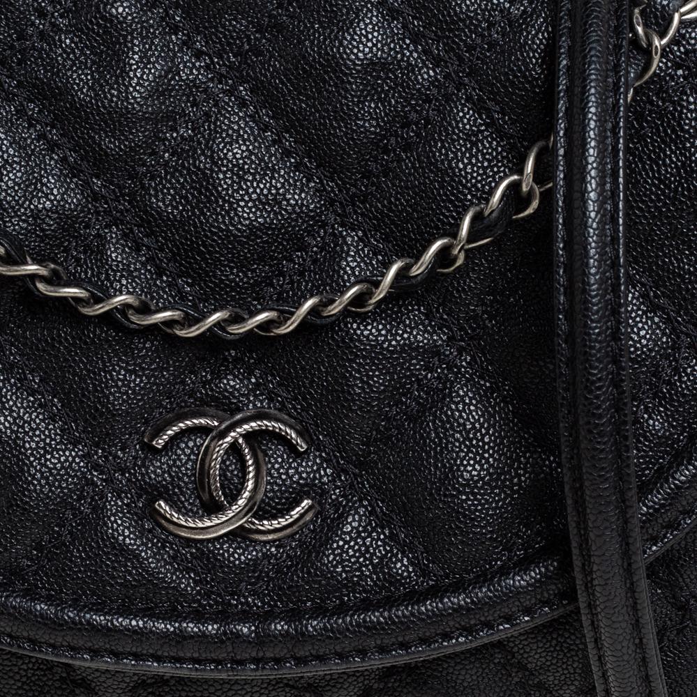 Chanel Black Quilted Caviar Leather Ultimate Stitch Chain Around Flap Bag 6