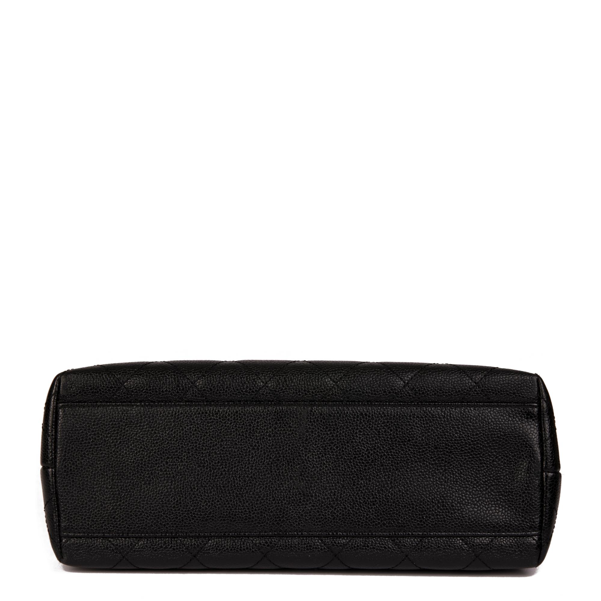 CHANEL Black Quilted Caviar Leather Vintage Classic Kelly 2