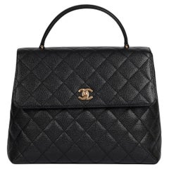 Chanel Noir Caviar matelassé Cuir Vintage Classique Kelly