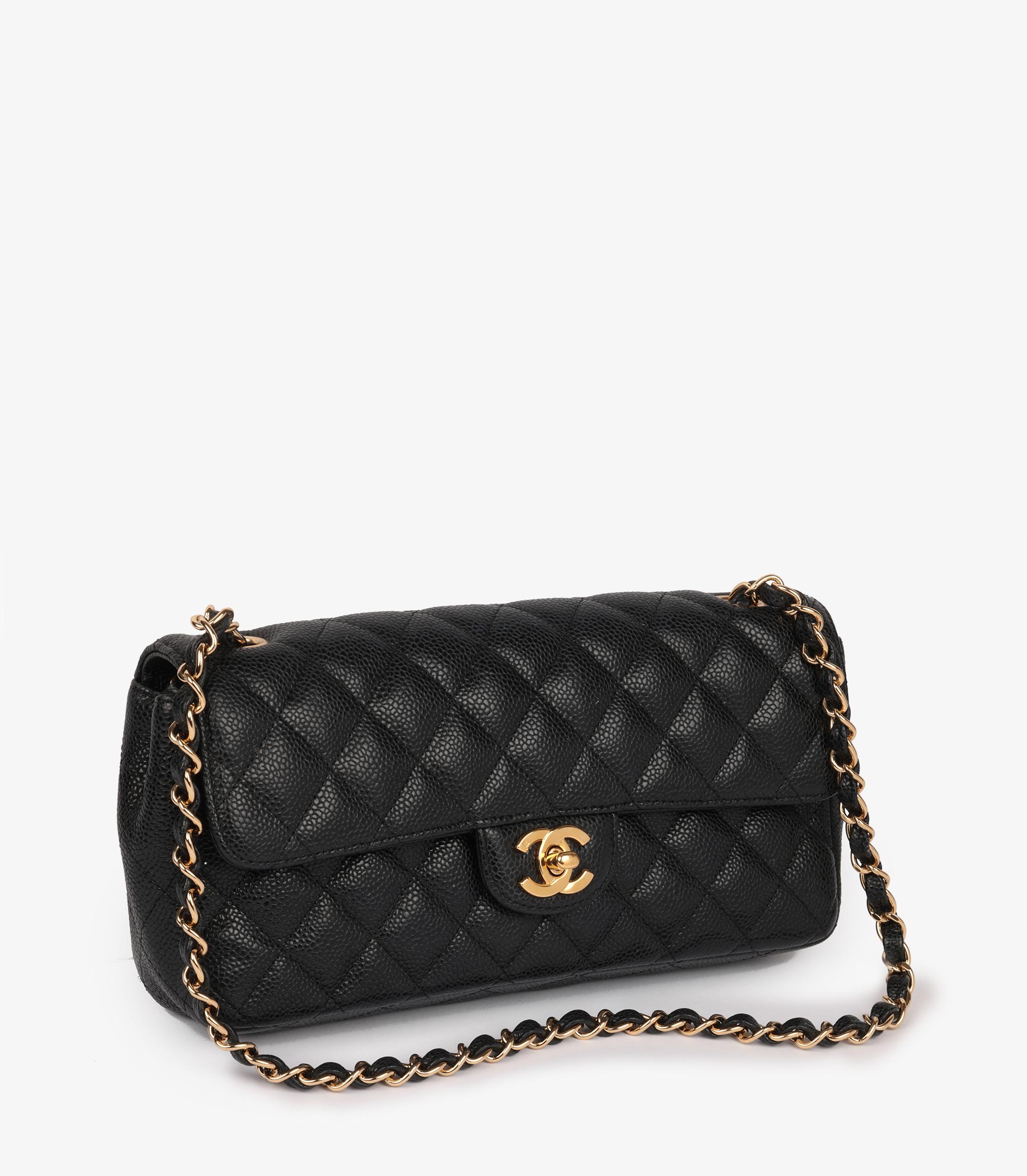 chanel east west flap bag caviar