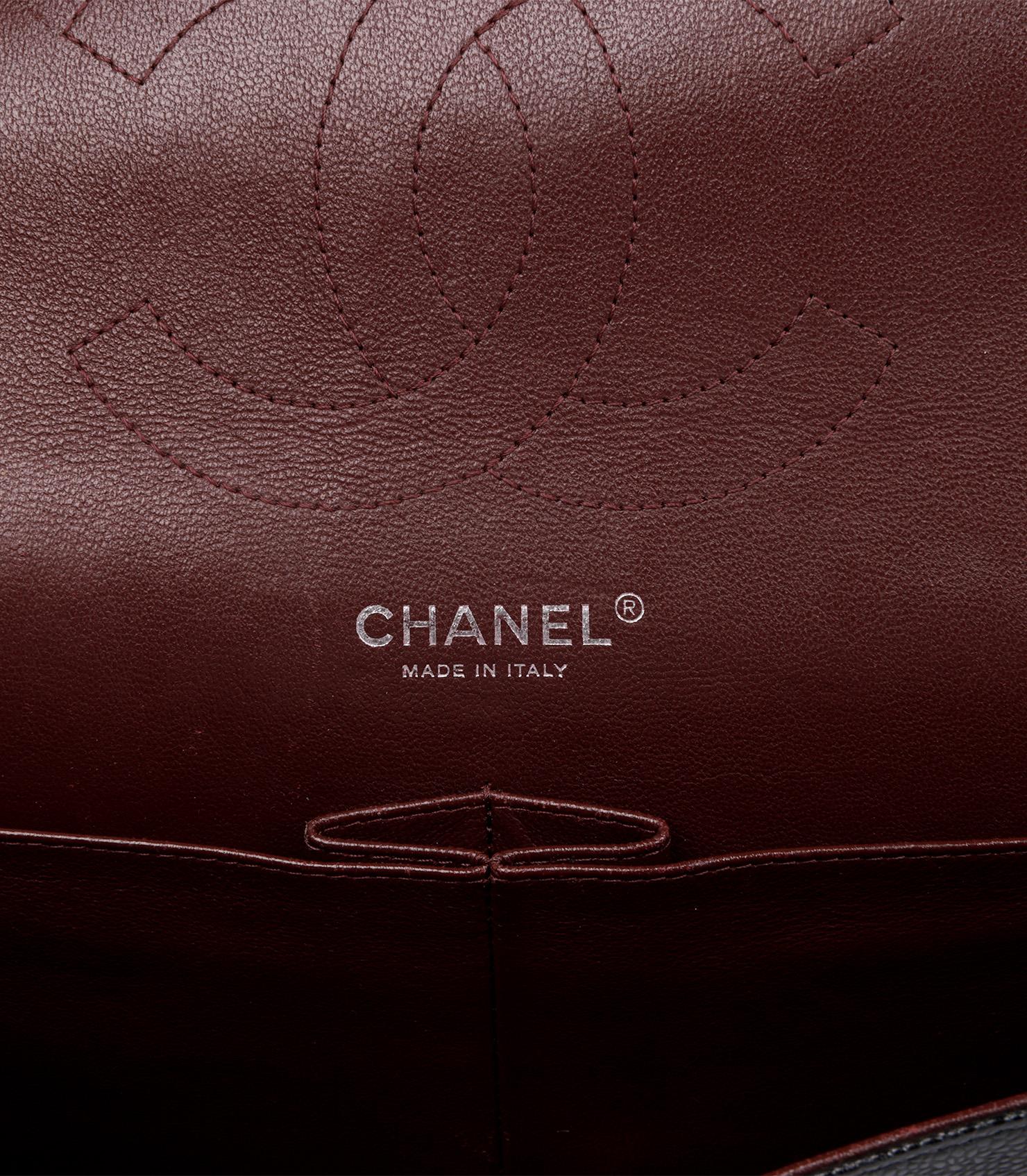 Chanel Black Quilted Caviar Leather Vintage Jumbo Classic Double Flap Bag 2
