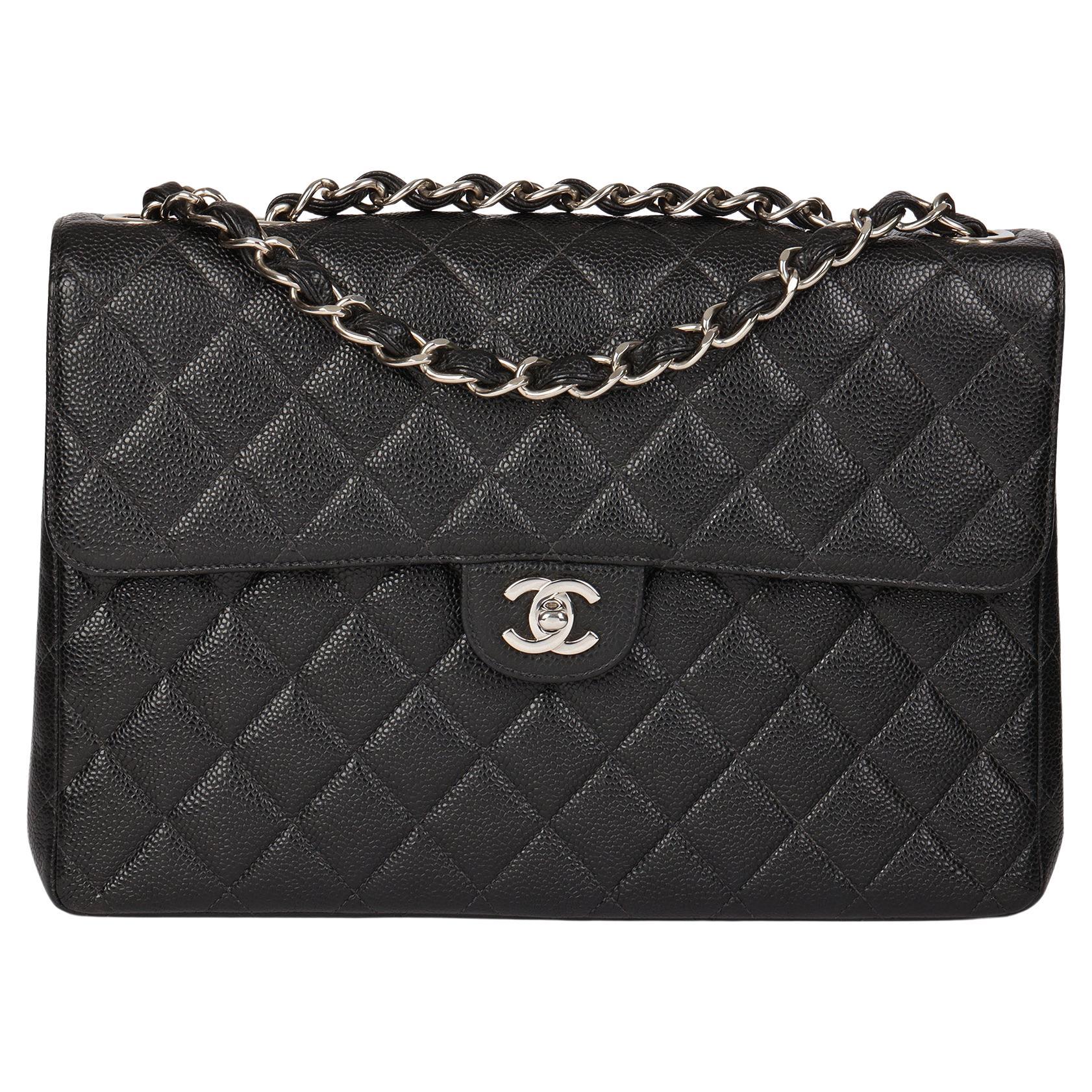 CHANEL Black Quilted and Smooth Lambskin Vintage Classic Shoulder