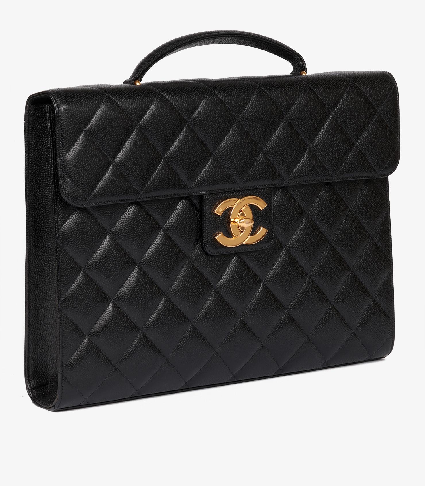 Chanel Black Quilted Caviar Leather Vintage Jumbo XL Classic Briefcase

Product Details
Xupes Ref: HB5623
Brand: Chanel
Model: Jumbo XL Classic Briefcase
Type: Top Handle
Serial Number: 3766290
Age: 1996
Accompanied By: Chanel Dust Bag, Authenticity